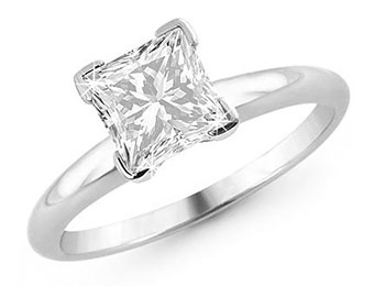 75% off ½Ct Certified Princess Cut Diamond Gold Engagement Ring