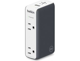 77% off Belkin Dual-Outlet Travel Rockstar, USB, 3000 mAh Battery