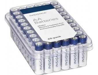 $5 off Insignia AA Batteries (60-pack) - White / Blue