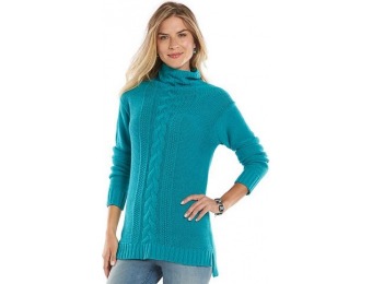90% off Women's Chaps Cable-Knit Tunic Sweater