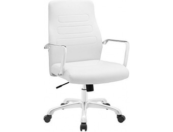 55% off LexMod Depict Mid Back Aluminum Office Chair, White