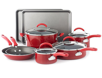 $130 off KitchenAid Aluminum Cookware (12 Piece Set, Red)