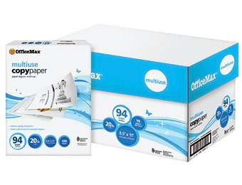 BOGO Free OfficeMax Multiuse Copy Paper, 5,000 Sheets Free