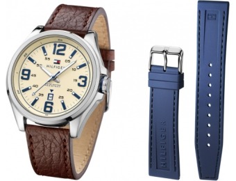 82% off Tommy Hilfiger Men's Casual Sport Brown Leather Watch