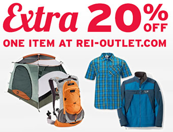 Extra 20% off any one item at REI-Outlet.com