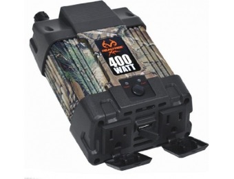 51% off Realtree Xtra (10013) 400W Dual 110V Inverter with USB
