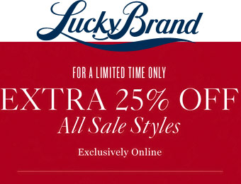 Extra 25% off All Sale Styles at Lucky Brand