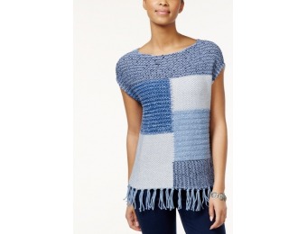 90% off American Living Colorblocked Fringe Knit Sweater