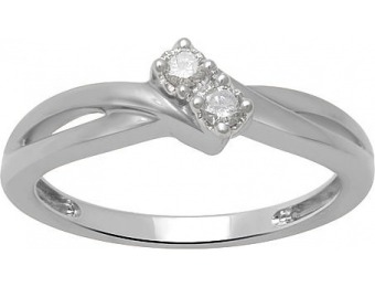 70% off Sterling Silver Two-Tone 1/10 CTTW Diamond Ring