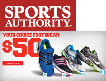 Sports Authority Footwear Sale, $50 for Athletic Shoes