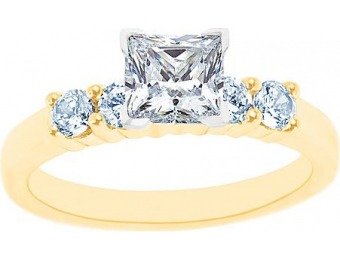 75% off Diamond District 14K Five Stone Certified Diamond Ring