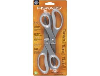 66% off Fiskars 8" Everyday Titanium Scissors, 2 pack