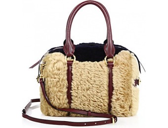 70% off Burberry Mini Bee Shearling & Leather Bowler Bag