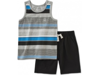 70% off Calvin Klein Little Boys' Stripe Tank Top & Shorts Set