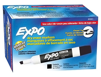 53% off 12 Expo Low Odor Chisel Tip Black Dry Erase Markers