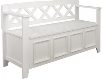 56% off Simpli Home Amherst Entryway Storage Bench - White
