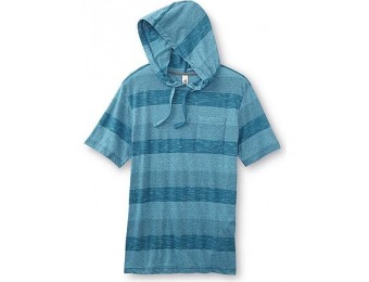 59% off Route 66 Men's Hooded Short-Sleeve Shirt - Striped