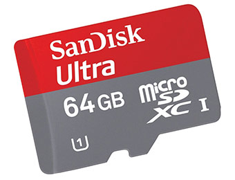 58% off SanDisk Ultra 64GB MicroSDHC UHS1 Memory Card