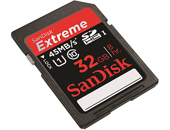 65% off SanDisk Extreme 32GB 45MB/s UHS-1 Flash Memory Card