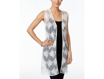 70% off Style & Co. Sheer Embroidered Long Vest