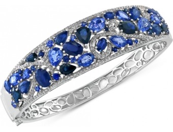 71% off Effy Sapphire and Diamond Bangle Bracelet 14k White Gold