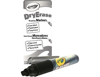 51% off Crayola Dry Erase Black Marker Pack (12 Count)