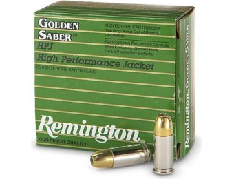 35% off Remington Golden Saber 9mm+p 124 Grain HPJ 25 rounds