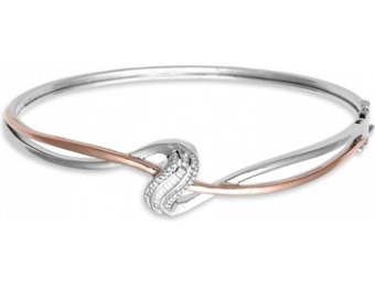 $171 off 1/10 CTTW. Diamond Bypass Bangle in Sterling Silver