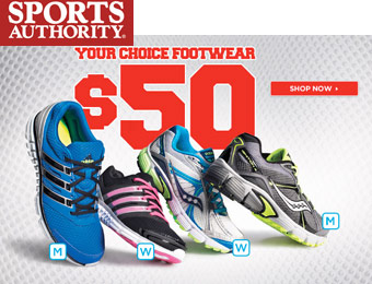 Athletic Footwear Sale at Sports Authority, 10 Styles only $50