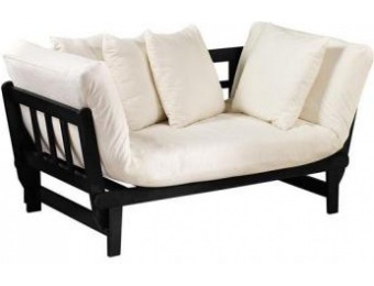 75% off Mission-Style Convertible Lounge - Black, Ivory
