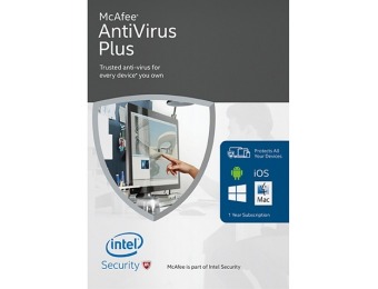 75% off McAfee 2016 Antivirus Plus Unlimited Device - Download
