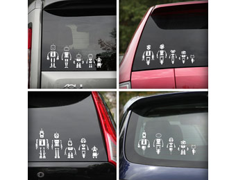 92% off Build Your Robot Family Car Decals