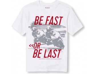 62% off Boys Short Sleeve 'Be Fast Or Be Last Motocross Graphic Tee