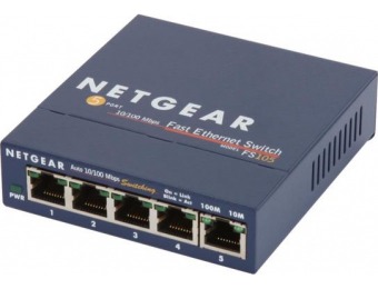 50% off NETGEAR ProSAFE 5-Port Fast Ethernet Switch (FS105)