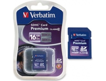 96% off Verbatim 96808 16GB SDHC Premium Flash Memory Card