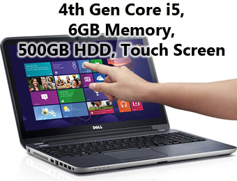 $319 off Dell Inspiron 15R Touch Laptop (4th Gen i5,6GB,500GB)