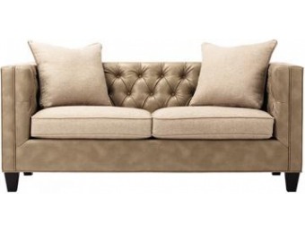 75% off Lakewood Leather Tufted Sofa - 30"Hx70"Lx31"D
