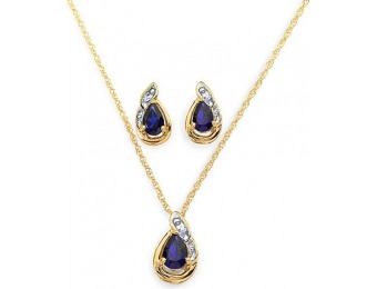 88% off Sapphire Necklace & Earrings Set