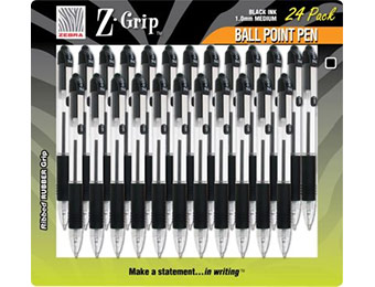 58% off Zebra Z-Grip Retractable Ballpoint Pens, Black, 24/Pack