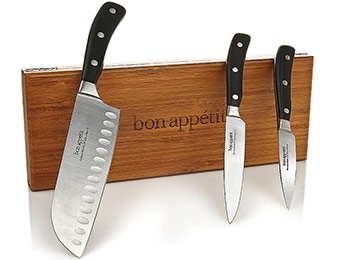 76% off Bon Appétit 3pc Steel Cutlery Set in Bamboo Box