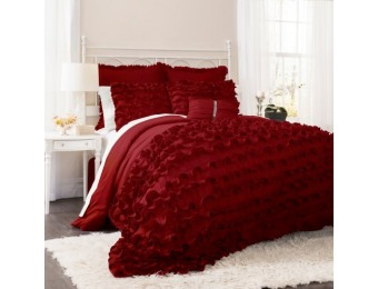 76% off Lush Decor Avery 7 Piece Comforter Set, Red