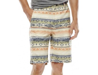 85% off Arizona Printed Flat-Front Poplin Shorts