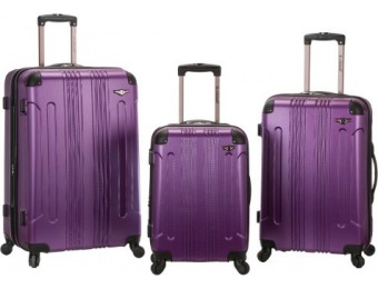 75% off Rockland 3-Piece Sonic ABS Upright Luggage Set