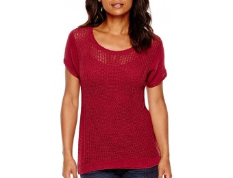 83% off a.n.a Short-Sleeve Open-Stitch Sweater