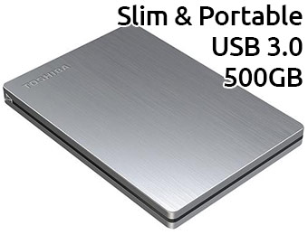 44% off Toshiba Canvio Slim 500GB USB 3.0 Portable Hard Drive