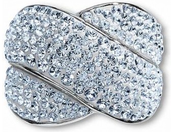 90% off Swarovski Crystal Platinum Over Bronze Crossover Ring