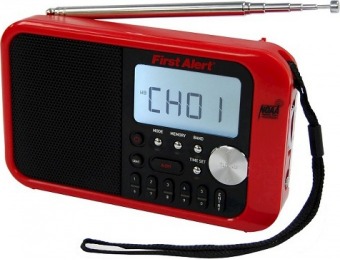76% off Emergency Radio First Alert Alarm Clock, Red