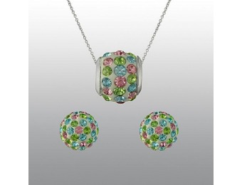 90% off 2 Piece Sterling Silver Plated Crystal Pendant and Earrings