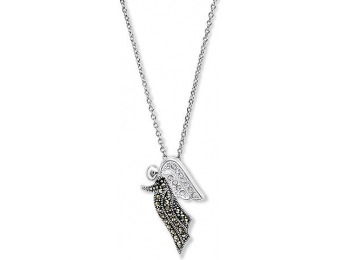 87% off Sterling Silver Marcasite and Crystal Angel Pendant