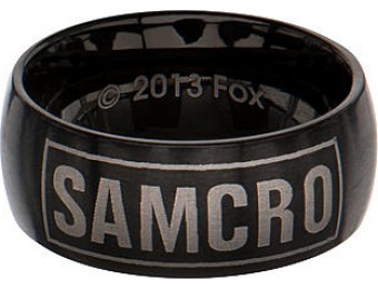 75% off Sons of Anarchy Black IP SAMCRO Stainless Steel Ring